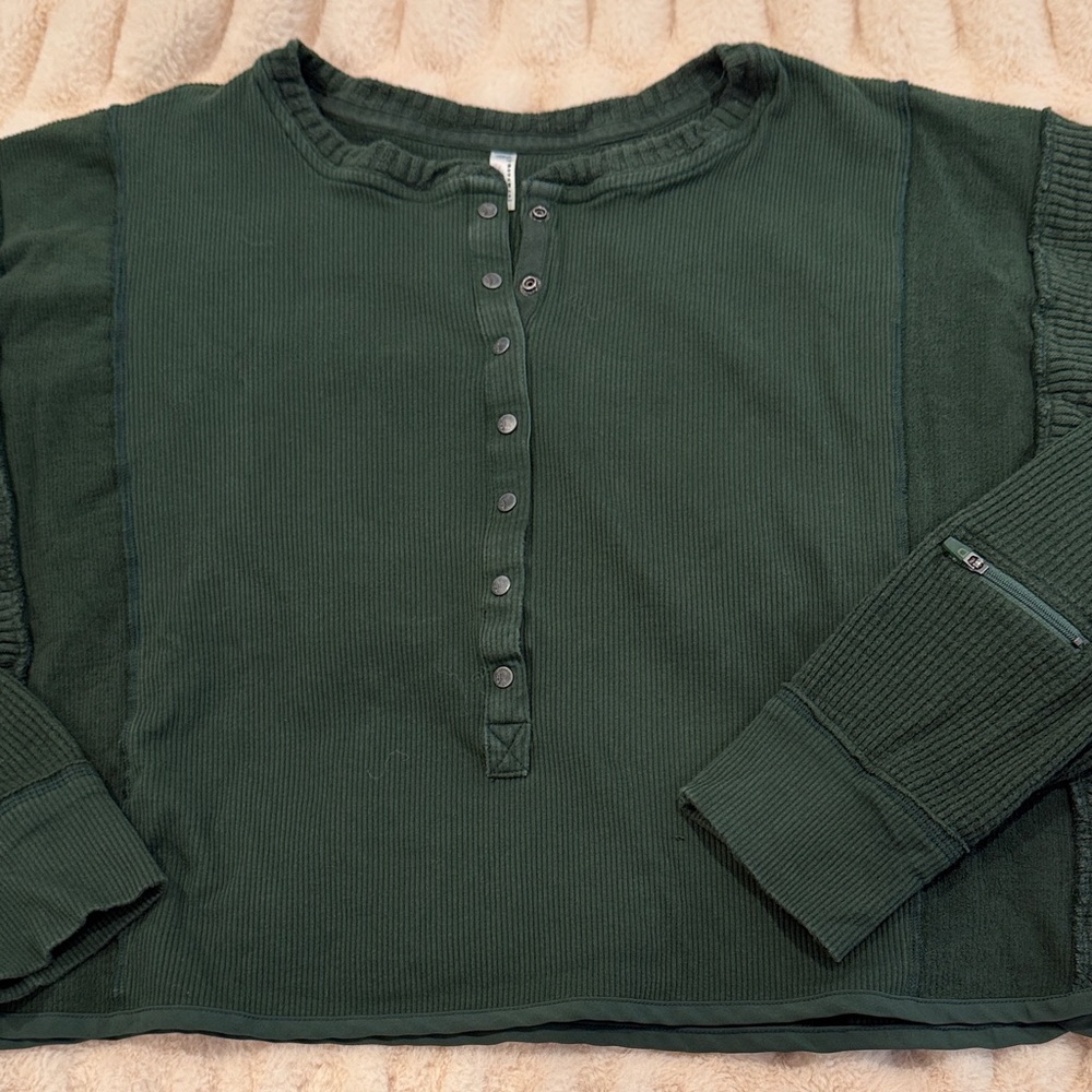 FP Movement by Free People Dark Green Long Sleeve Top